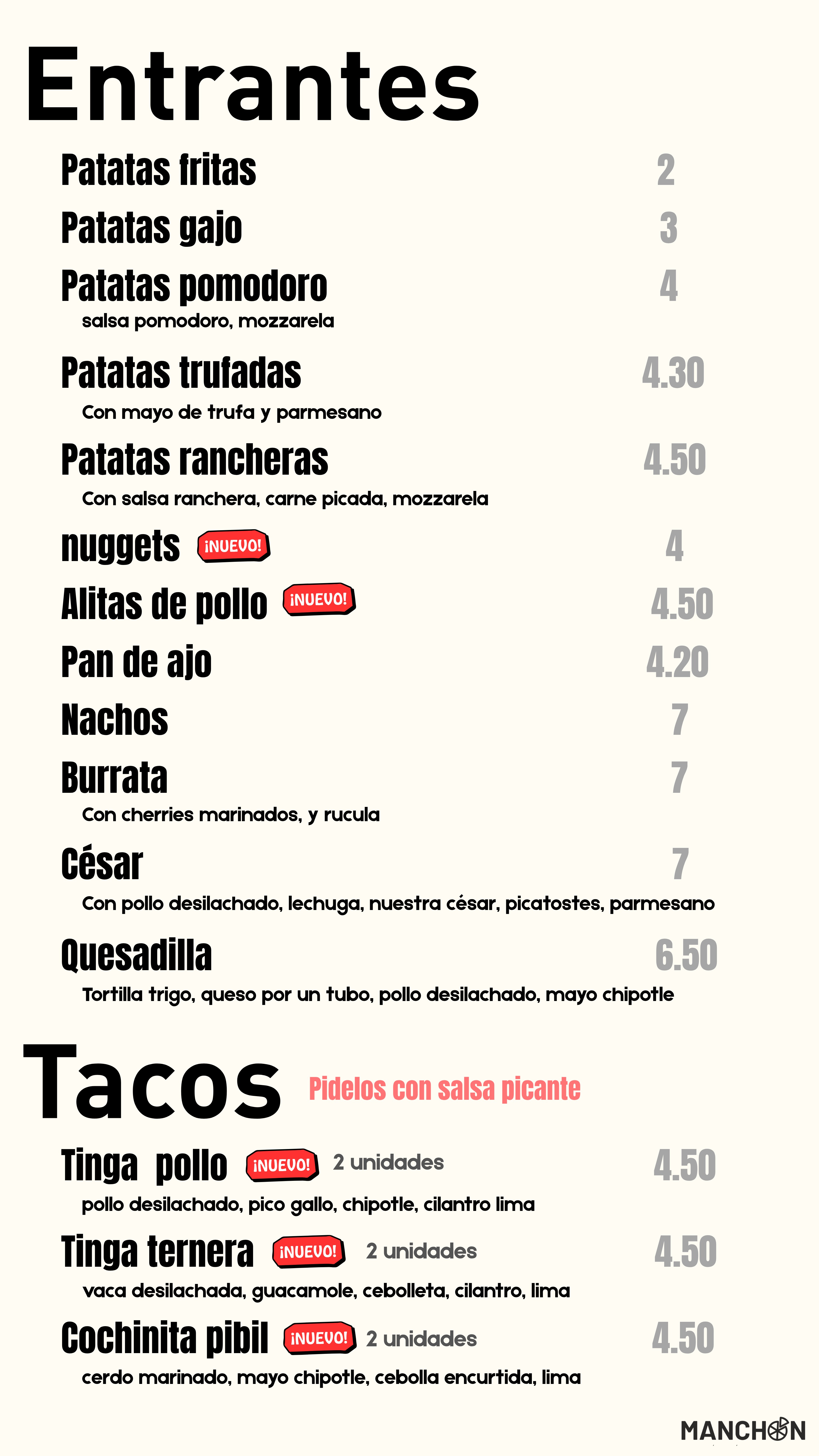 Carta Manchon Pizza