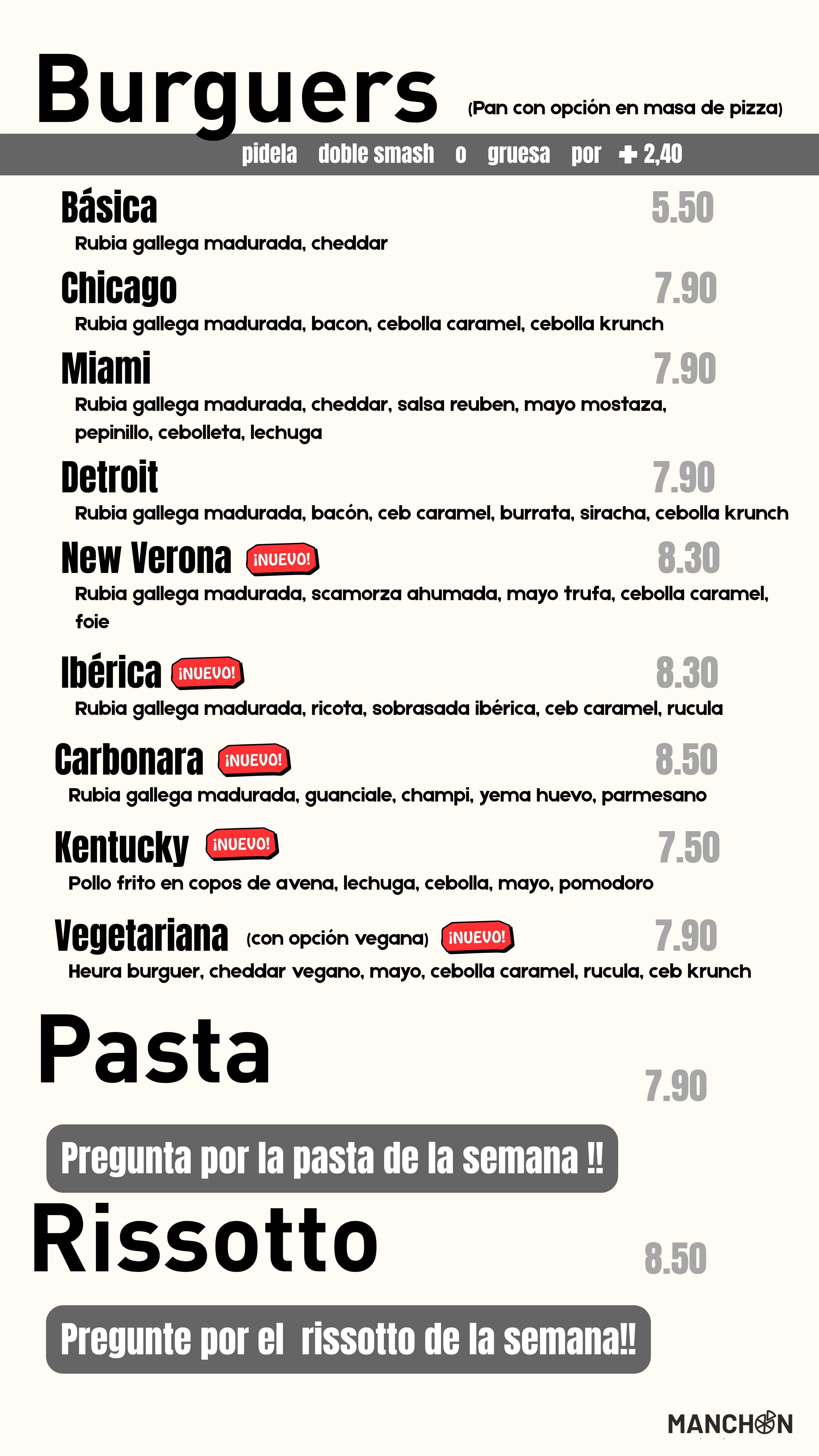 Carta Manchon Pizza