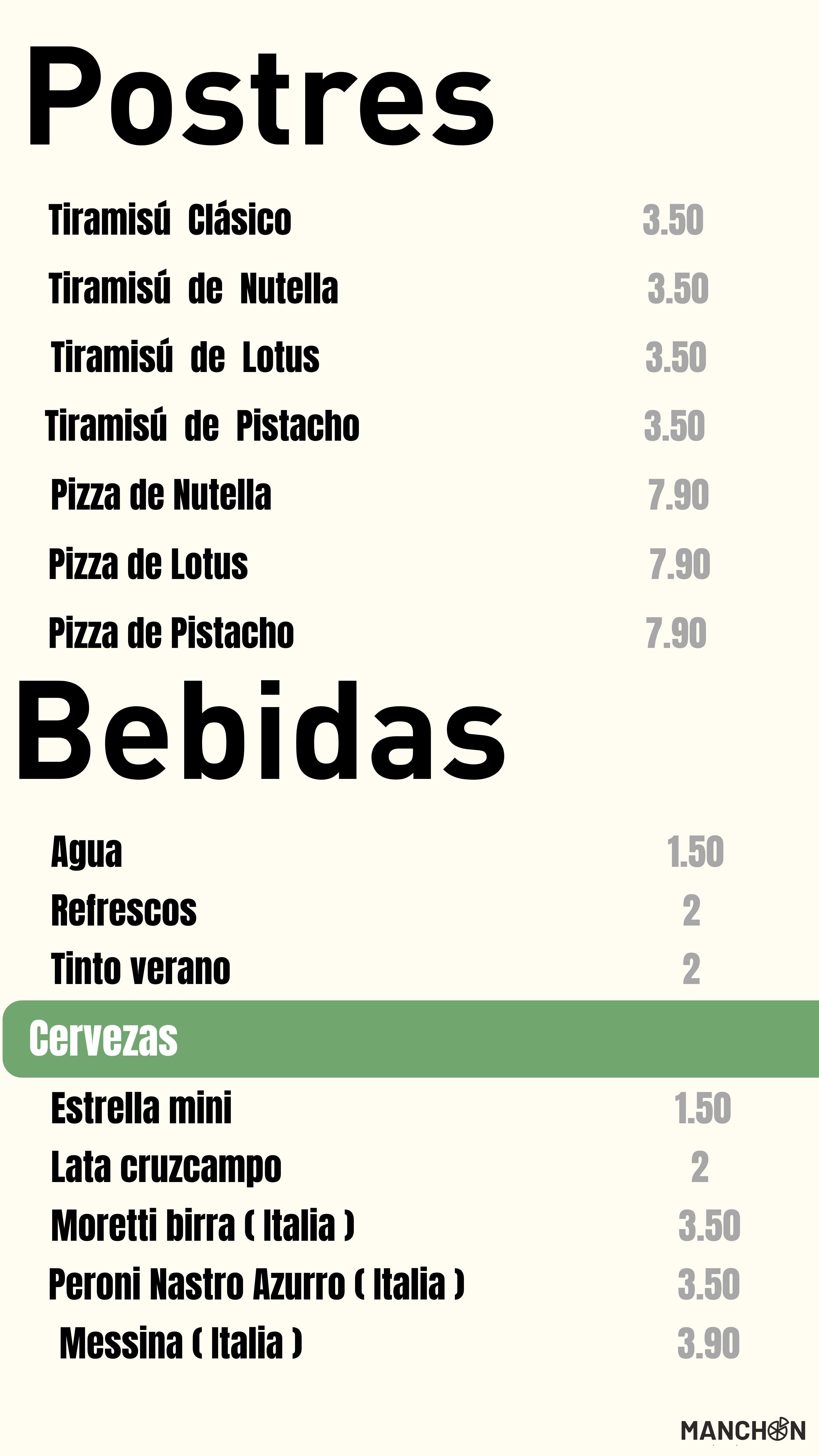 Carta Manchon Pizza